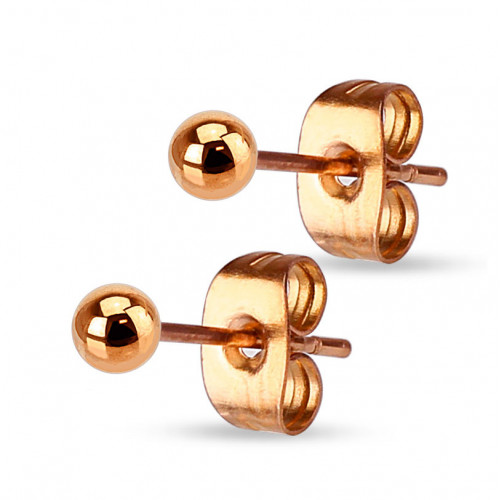 Oceľové náušnice - guličky pozlátené