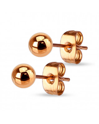 Oceľové náušnice - guličky pozlátené