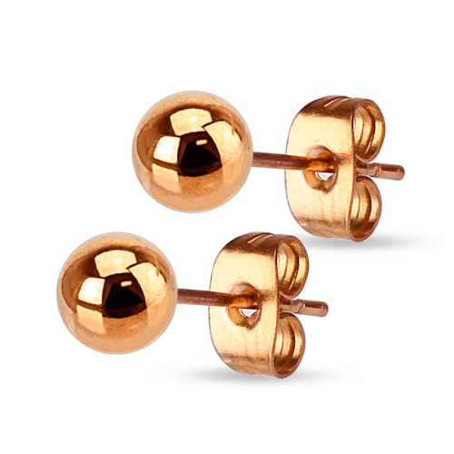 Oceľové náušnice - guličky pozlátené