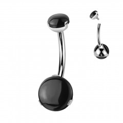 Piercing do pupku - TITAN, Black Amethyst