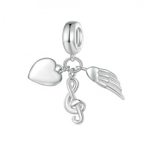 Strieborný prívesok korálek s príveskami