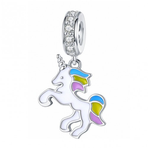Strieborný prívesok korálek jednorožec