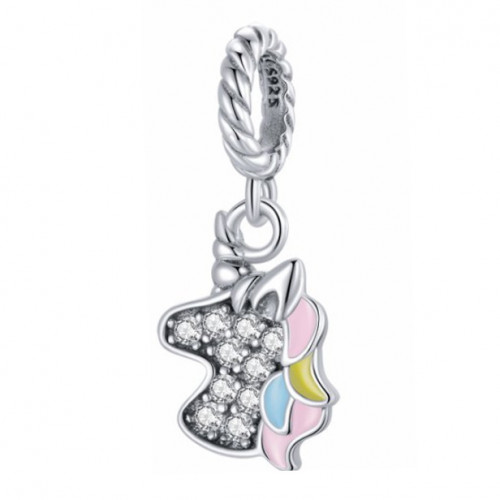 Strieborný prívesok korálek jednorožec