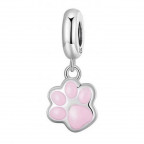 Strieborný prívesok korálek labka