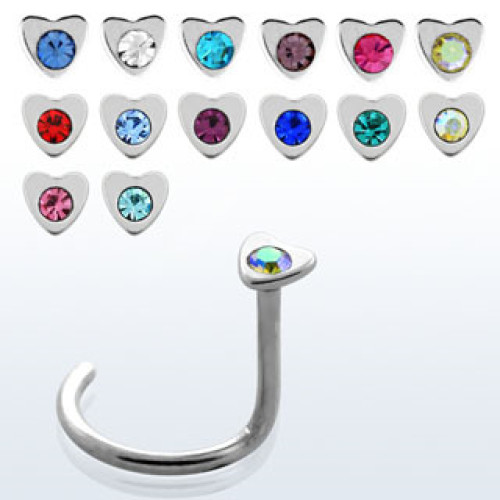 Piercing do nosa - srdiečko, dúhová farba