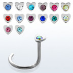 Piercing do nosa - srdiečko, červená farba