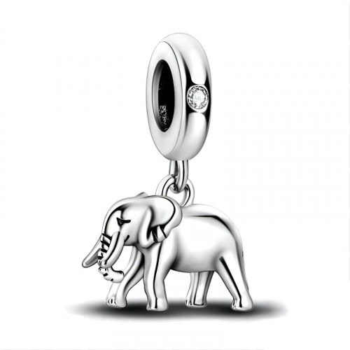 Visiaci strieborný prívesok korálik slon