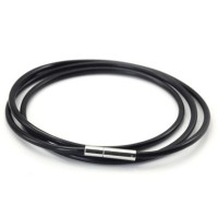 Kaučuková šnúrka s oceľovým uzáverom, hr. 3 mm