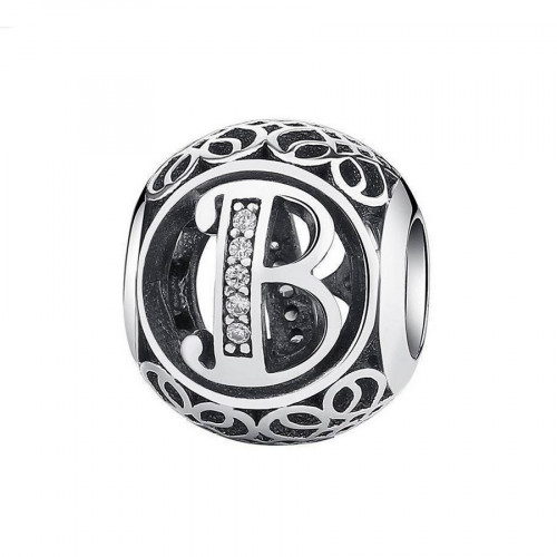 Strieborný prívesok korálek písmeno