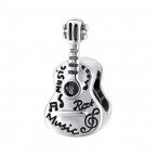 Strieborný prívesok korálik na náramok gitara