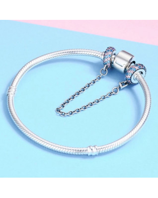 Strieborná bezpečnostná retiazka na náramok