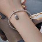 Strieborný prívesok korálik na náramok