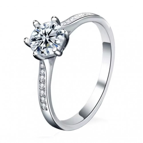 Strieborný zásnubný prsteň MOISSANIT