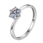 Strieborný zásnubný prsteň MOISSANIT