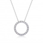 Strieborný náhrdelník krúžok s MOISSANITY