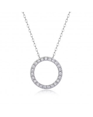 Strieborný náhrdelník krúžok s MOISSANITY