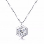 Strieborný náhrdelník MOISSANIT