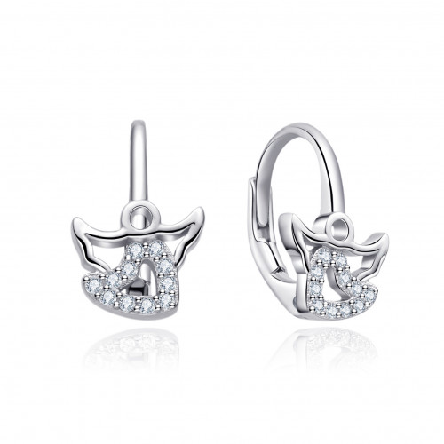 Strieborné náušnice na klapku anjelici
