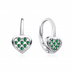 Strieborné náušnice na klapku srdiečka