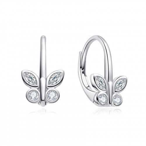 Strieborné náušnice na klapku motýlikovia