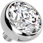 Náhradná gulička s kamienkom TITAN, závit 1,6 mm, 4mm, farba: číra