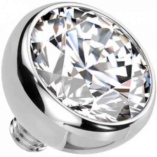 Náhradná gulička s kamienkom TITAN, závit 1,6 mm, 4mm, farba: číra