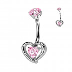 Piercing do pupku - TITAN, farba: ružová