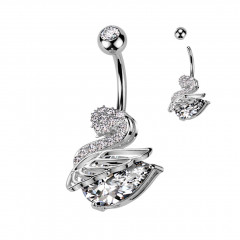 Piercing do pupku labuť