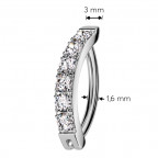 Piercing do pupku TITAN, číre zirkóny