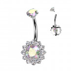 Piercing do pupku - TITAN, farba: dúhová