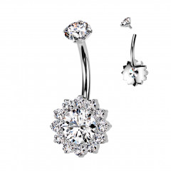 Piercing do pupku - TITAN, farba: číra