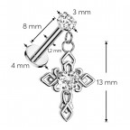 Piercing do brady krížik