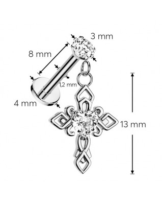 Piercing do brady krížik