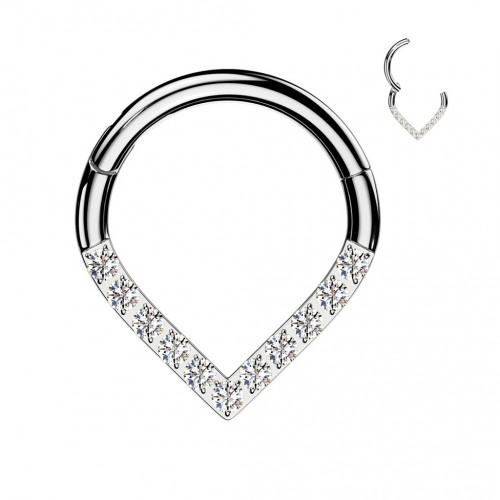 Segment kruh so zirkónmi septum / helix / cartilage / tragus piercing