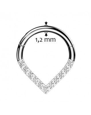 Segment kruh so zirkónmi septum / helix / cartilage / tragus piercing