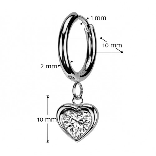 Oceľové náušnice srdiečka