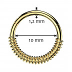 Pozlátený segment kruh - helix / cartilage / tragus piercing