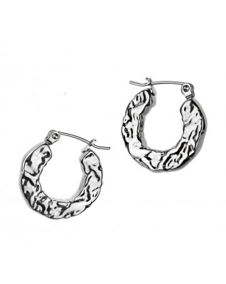 Oceľové náušnice s tepaným povrchom