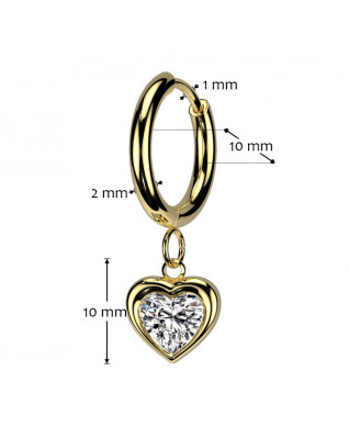 Pozlátené oceľové náušnice srdiečka