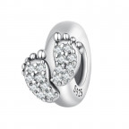 Strieborný prívesok korálik stopper detské stopy