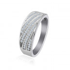 Strieborný prsteň so zirkónmi, veľ. 56