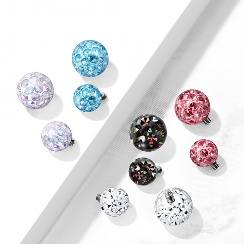 Ozdobná gulička k dermálu TITAN, závit 1,6 mm, farba: ružová