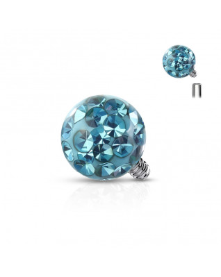 Ozdobná gulička k dermálu TITAN, závit 1,6 mm, farba: tyrkysová