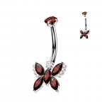 Piercing do pupku - TITAN, červená farba