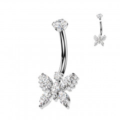 Piercing do pupku - TITAN, číra farba