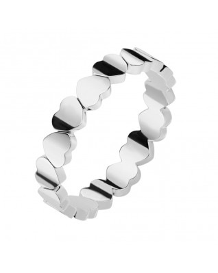 Oceľový prsteň so srdiečkami