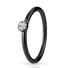 Čierny piercing do nosa/ucha kruh