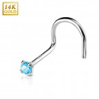 Zlatý piercing do nosa, Au 585/1000 - kamienok 2 mm