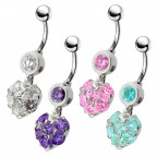 Strieborný piercing do pupku - srdiečko