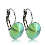 Oceľové náušnice s kryštálmi Swarovski® 12 mm, SCARABEUS GREEN
